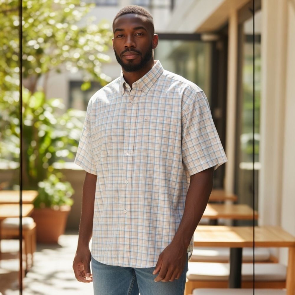 Cremieux Classics Men's Short Sleeve Button Down Shirt. Size XL